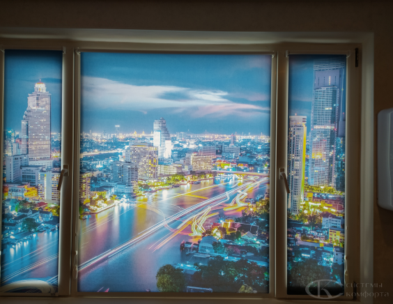 Портфолио свободновисящие рулонные шторы