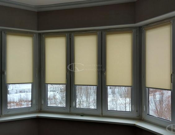 Портфолио свободновисящие рулонные шторы