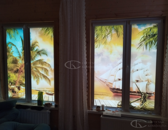 Портфолио Рулонные шторы без сверления